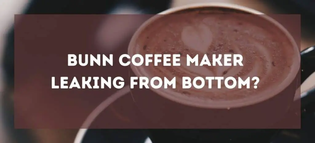 Bunn Coffee Maker Leaking From Bottom
